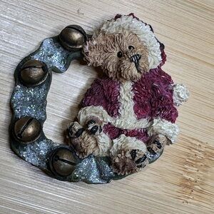 Festive Bear Pin with Bells Vintage 1980’s